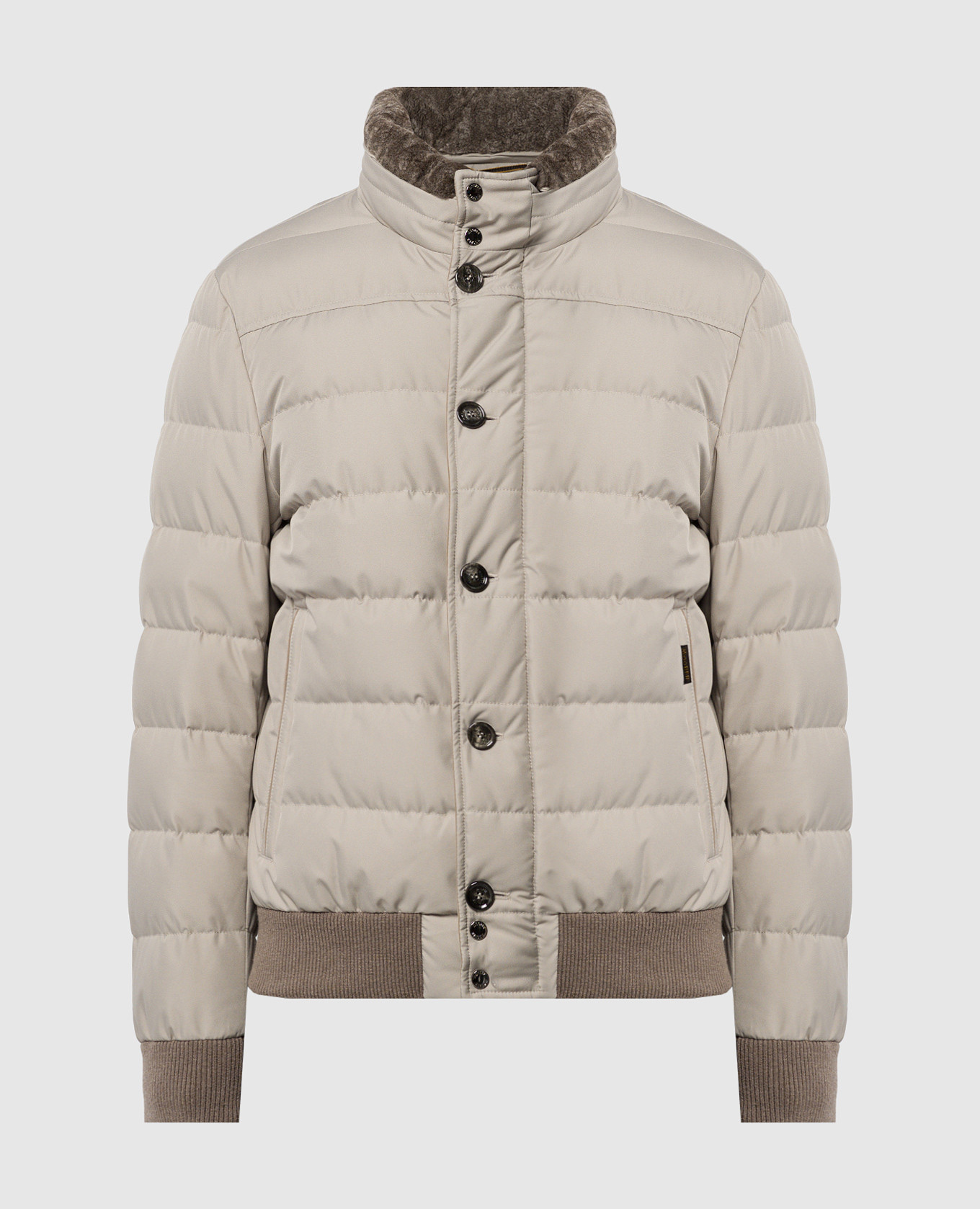 

Бежевая стеганная пуховая куртка AUDENIO с мехом, Бежевый, Куртки