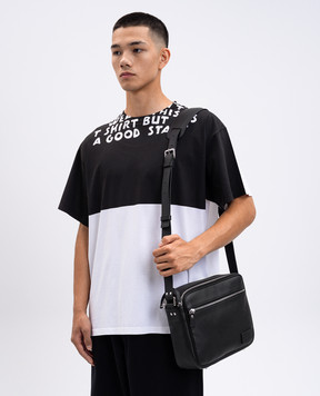 Maison Margiela MM6 Черная кожаная сумка с логотипом SB6ZH0025P8326