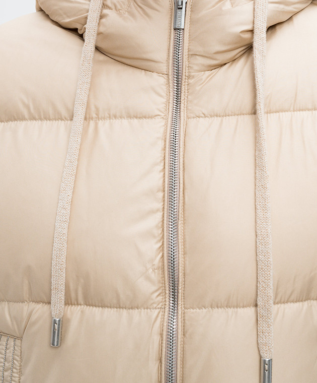 Peserico Бежевый стеганый жилет с шерстью с люрексом и цепочкой мониль A03410F05E6957 изображение 5