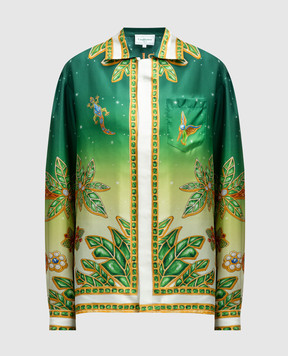 Casablanca Зеленая блуза Joyaux D'Afrique из шелка UWS24SH00601