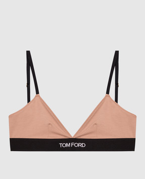 Tom Ford Бежевый лиф с логотипом BRJ009JEX011