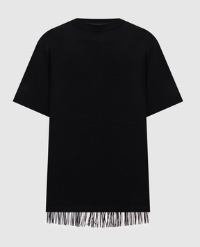 Max Mara Sportmax Чорна футболка TEATINO з бахромою TEATINO