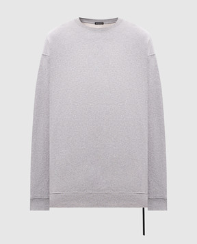 Ann Demeulemeester Серый свитшот с брендовыми лентами B0012489FA186