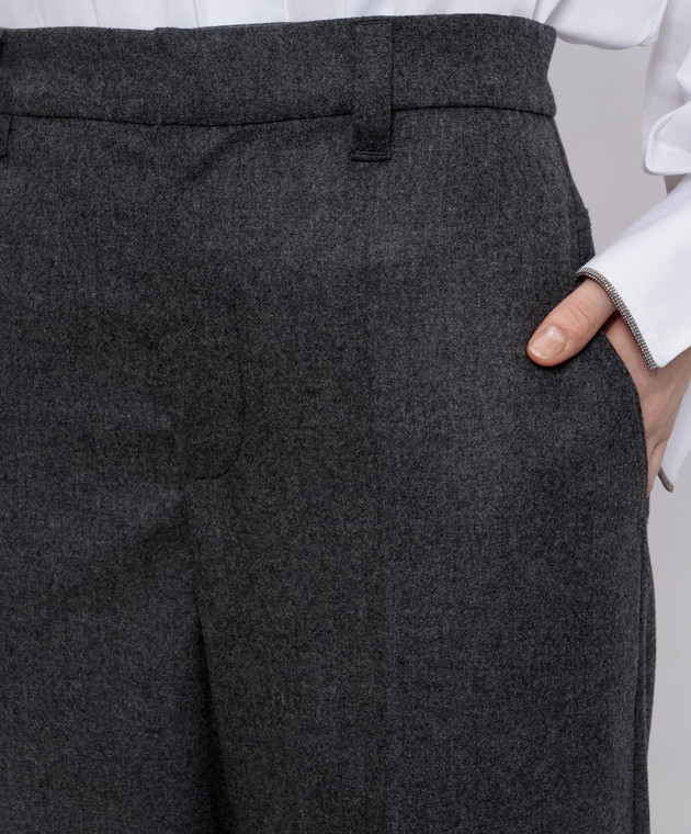 Brunello Cucinelli Сірі штани Loose з вовни і кашеміру MD588P8724 зображення 5