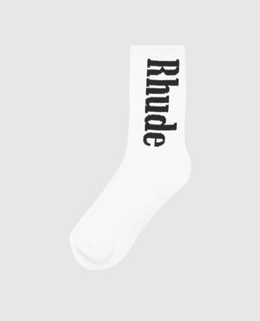 Rhude Білі шкарпетки з логотипом RHPS25SO02117