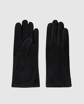 Sermoneta Gloves Чорні замшеві рукавички на хутрі 2PSUEDE