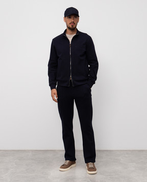 ISAIA Синяя спортивная куртка в полоску MF0003J0408