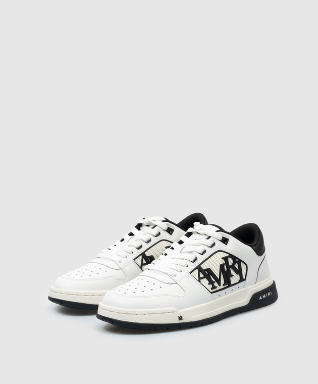 AMIRI Белые кожаные кроссовки CLASSIC LOW с фактурным контрастным логотипом AMFOSR1043 изображение 2