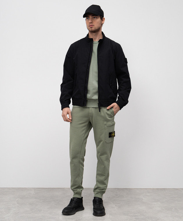 Stone Island - Зеленый свитшот с патчем логотипа K1S156100003S0123