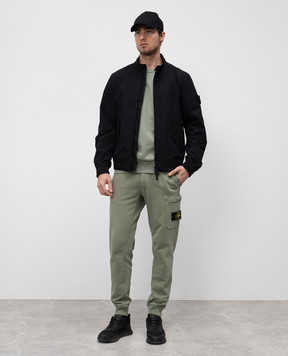Stone Island Зеленый свитшот с патчем логотипа K1S156100003S0123