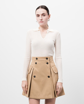 Max Mara Белый пуловер EGREGE в ажурном узоре. EGREGE