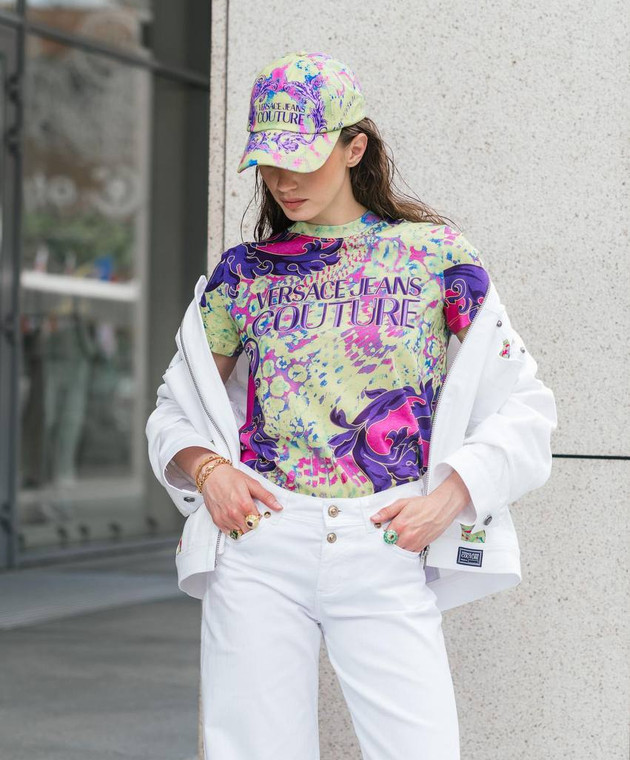 Versace Jeans Couture - Зелена кепка в принт Animalier