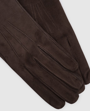 Sermoneta Gloves Коричневі шкіряні рукавички з ремінцем B304BTSUEDE