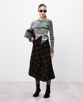 Maison Margiela Зелена сукня з вовною в клітинку S29CT0553