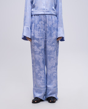 Off-White Фіолетові штани у візерунок в стилі фрески OWCA18KS25FAB001
