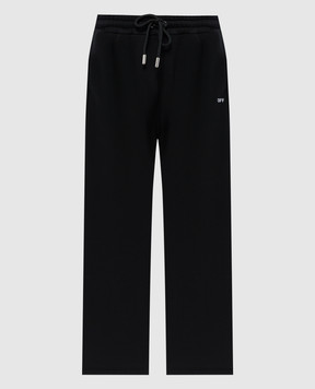 Off-White Черные спортивные брюки с вышивкой логотипа OMCH054C99FLE003