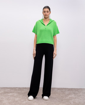 Allude Зелений топ з кашеміру з блискавкою 25211213
