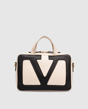 Valentino Бежева шкіряна сумка VIVA SUPERSTAR з емблемою 7W0B0R73PTJ