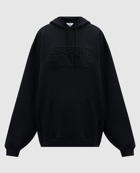 Vetements Черные худи с фактурным логотипом UA65HD370B