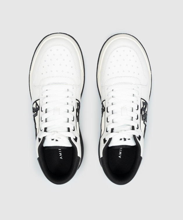 AMIRI Белые кожаные кроссовки CLASSIC LOW с фактурным контрастным логотипом AMFOSR1043 изображение 4