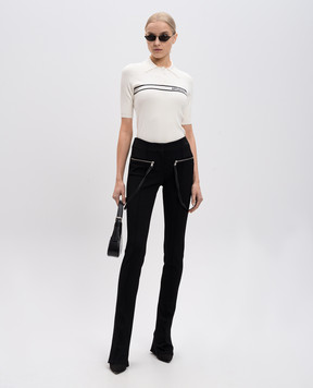Off-White Черные брюки клеш с логотипом OWCA18CS25JER002