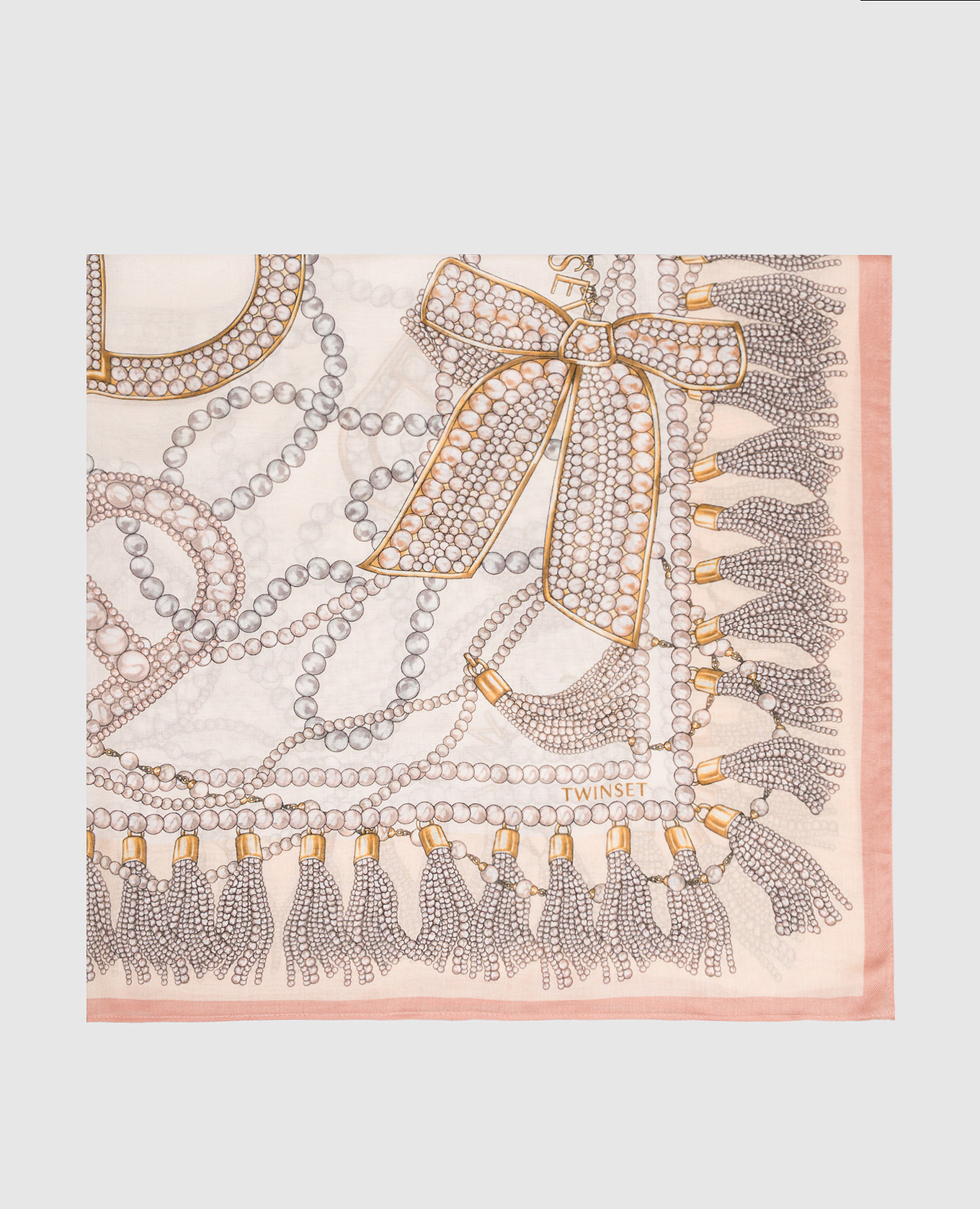 

Бежевый платок с принтом, Платки