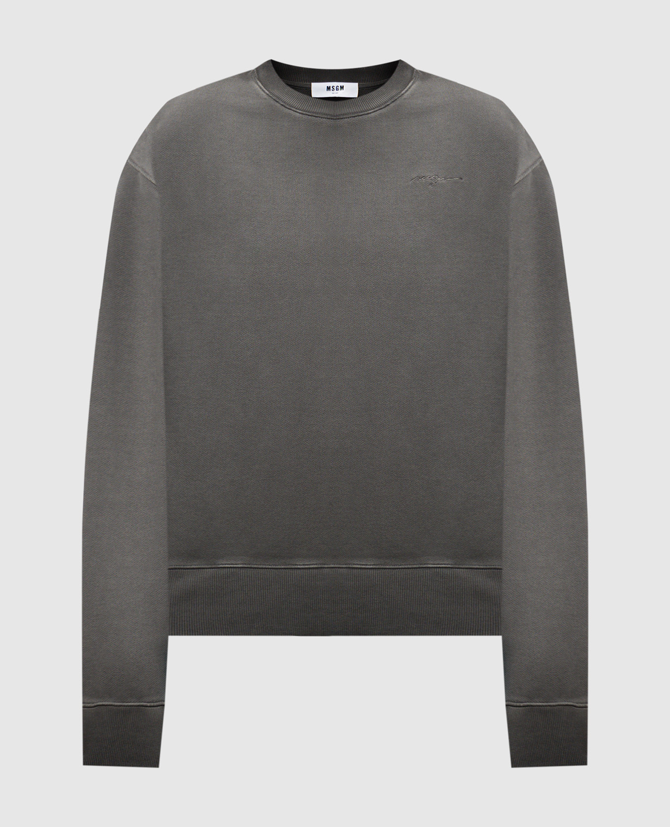 

Серый свитшот с вышивкой логотипа, Свитшоты