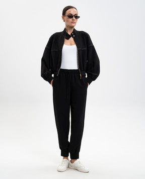 Twinset Черный спортивный костюм с узором логотипа 252TP2610