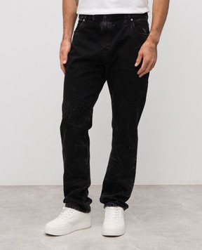 Balmain Чорні джинси з патчем логотипа FH0MI083DG01