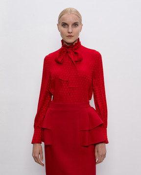 Valentino Червона блуза із шовку у візерунок 7B3AB7T89HT