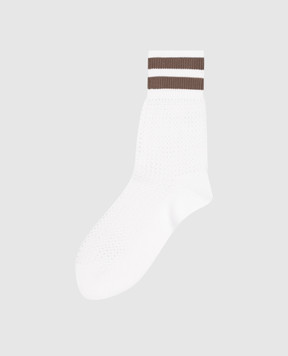 Brunello Cucinelli Белые носки в ажурном узоре. MCSCO9101