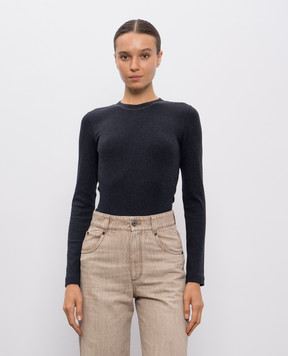 Brunello Cucinelli Серый лонгслив с цепочкой мониль M0TC8BJ300