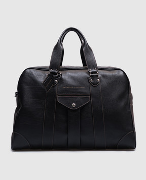 Brunello Cucinelli Черная кожаная дорожная сумка с логотипом MBZIBU394