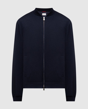 Brunello Cucinelli Синій бомбер з кашеміру MV4216550