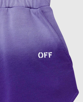 Off-White Дитячі фіолетові шорти з принтом логотипа OGCI001S25FLE002