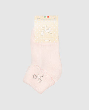 RiminiVeste Детские розовые носки Coccoli с кристаллами. LOLLO3FS