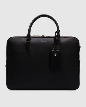 Tom Ford Черный кожаный портфель ELLIOT с логотипом H0651LCL213S