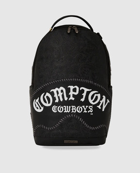 Sprayground Дитячий чорний рюкзак COMPTON з контрастним принтом 910B5974NSZ
