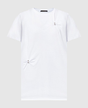 Twin Set Actitude Біла футболка прямого крою з намистинами 241AT2130