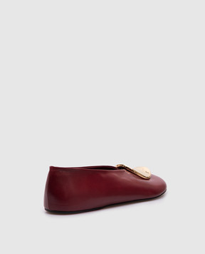 Jil Sander Бордові шкіряні балетки J15WZ0029P8226