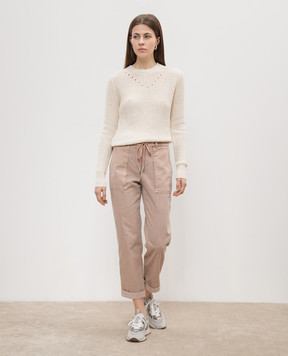 Peserico Бежевий джемпер з паєтками S99148F0509110