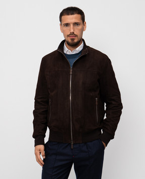 ISAIA Коричнева куртка з нубуку LW0197PLW67