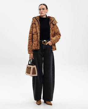 Twinset Коричневая куртка в анималистическом принте 252TP2450
