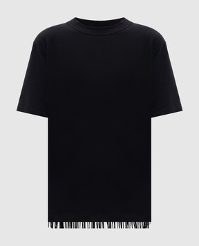 Max Mara Sportmax Черная футболка TEATINO с бахромой TEATINO