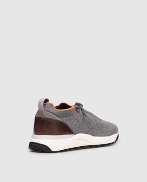 Santoni Сірі комбіновані кросівки MBIO21601BINNNTD