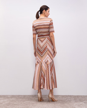 Missoni Коричнева сукня максі у візерунок з люрексом DS25SG1JBR00ZV