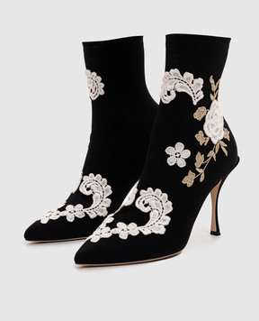 Dolce&Gabbana Чорні ботильйони з аплікаціями CT0472AV793