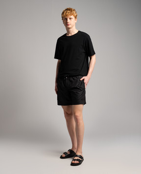 Dolce&Gabbana Чорні шорти для плавання з патчем логотипа M4E45TONO06