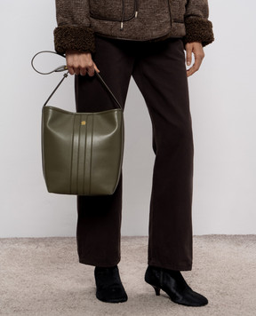 Bally Кожаная сумка бакет-бег Beckett цвета хаки WAU01SVT769