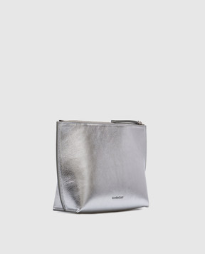 Givenchy Серебряная кожаная косметичка с логотипом BB60NSB1ZB